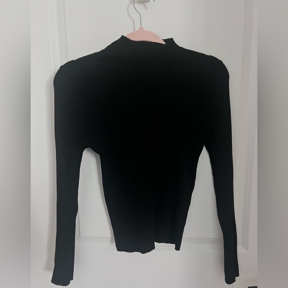 Zara Tops - Zara Ribbed Mock Neck Black Long Sleeve Top